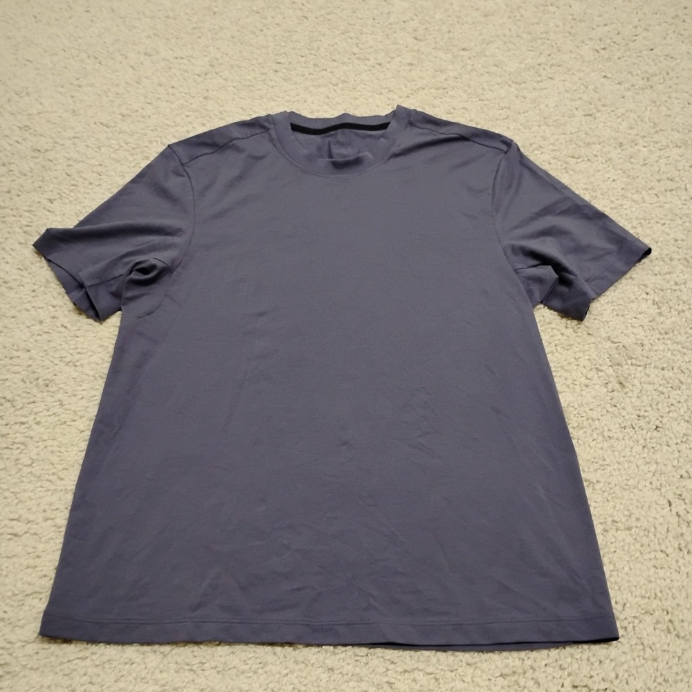 Lululemon Shirt Mens Medium Purple Tech Athletic Short Sleeve Training Gym Run